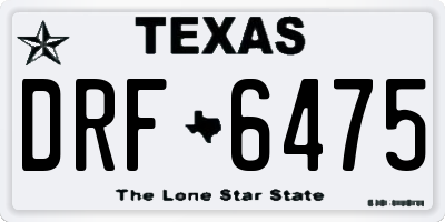 TX license plate DRF6475