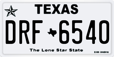 TX license plate DRF6540