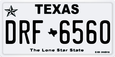 TX license plate DRF6560