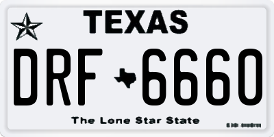 TX license plate DRF6660