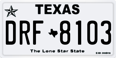 TX license plate DRF8103