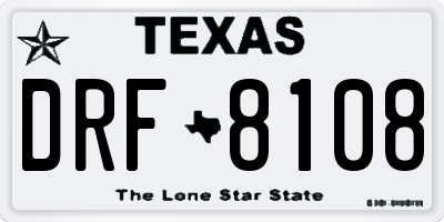 TX license plate DRF8108