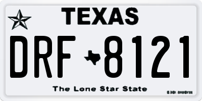 TX license plate DRF8121