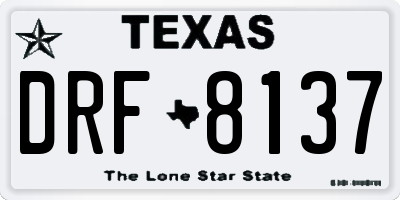 TX license plate DRF8137