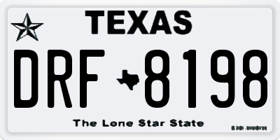 TX license plate DRF8198