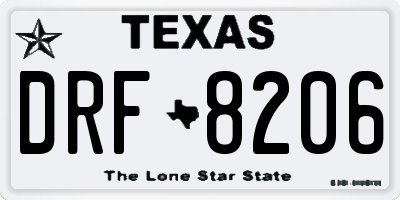 TX license plate DRF8206