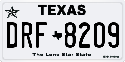 TX license plate DRF8209