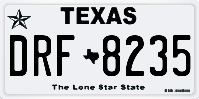 TX license plate DRF8235