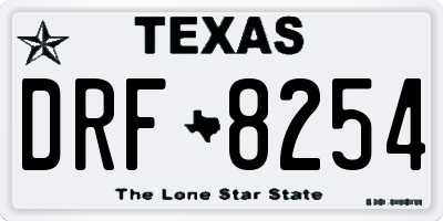 TX license plate DRF8254