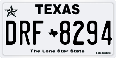 TX license plate DRF8294