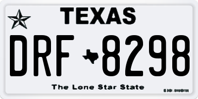 TX license plate DRF8298