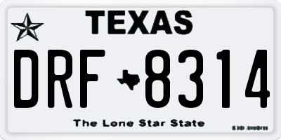 TX license plate DRF8314