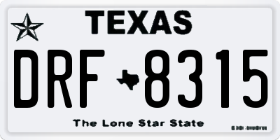 TX license plate DRF8315