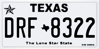 TX license plate DRF8322