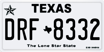 TX license plate DRF8332