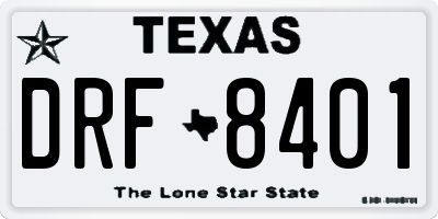 TX license plate DRF8401