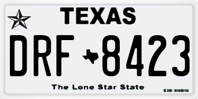 TX license plate DRF8423