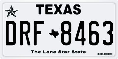 TX license plate DRF8463