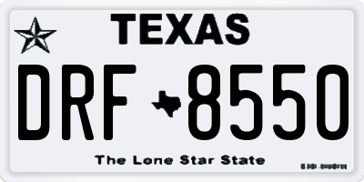 TX license plate DRF8550