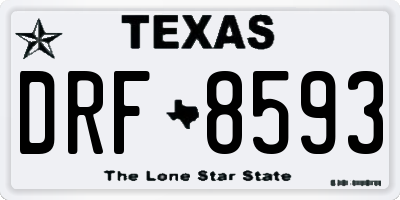 TX license plate DRF8593