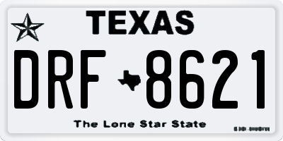 TX license plate DRF8621