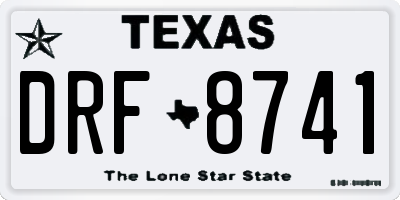 TX license plate DRF8741