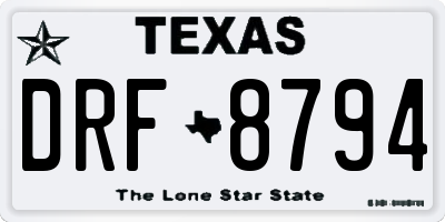 TX license plate DRF8794