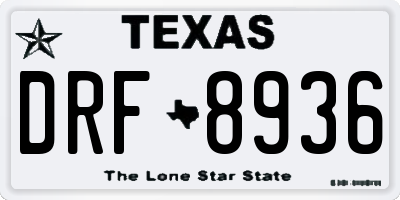 TX license plate DRF8936