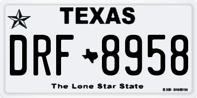 TX license plate DRF8958