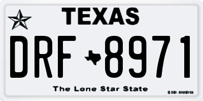 TX license plate DRF8971