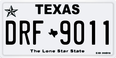 TX license plate DRF9011