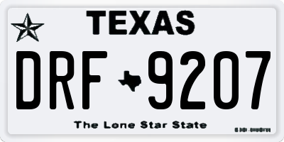 TX license plate DRF9207