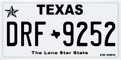 TX license plate DRF9252