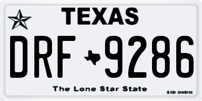 TX license plate DRF9286