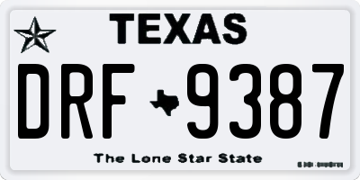 TX license plate DRF9387