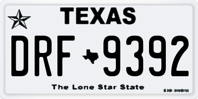 TX license plate DRF9392