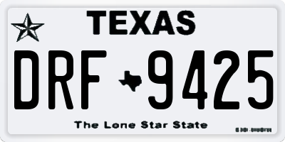 TX license plate DRF9425