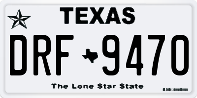 TX license plate DRF9470