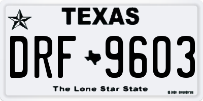 TX license plate DRF9603