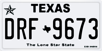 TX license plate DRF9673