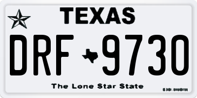 TX license plate DRF9730