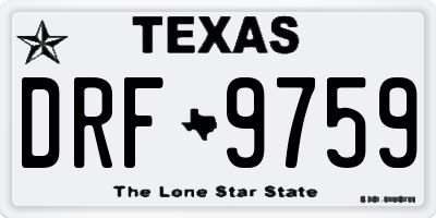 TX license plate DRF9759