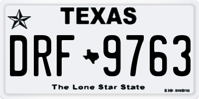 TX license plate DRF9763