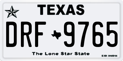 TX license plate DRF9765