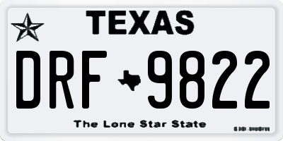 TX license plate DRF9822