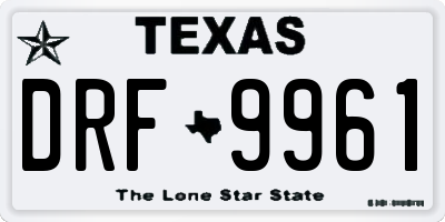 TX license plate DRF9961