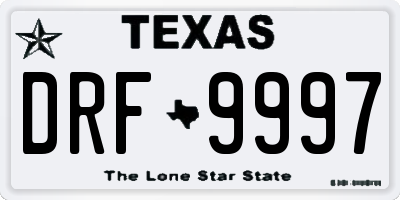 TX license plate DRF9997