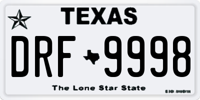 TX license plate DRF9998