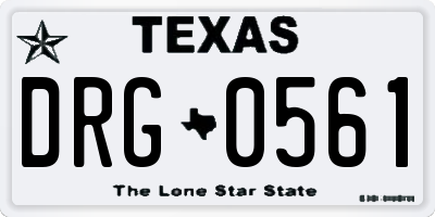 TX license plate DRG0561