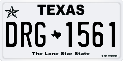 TX license plate DRG1561